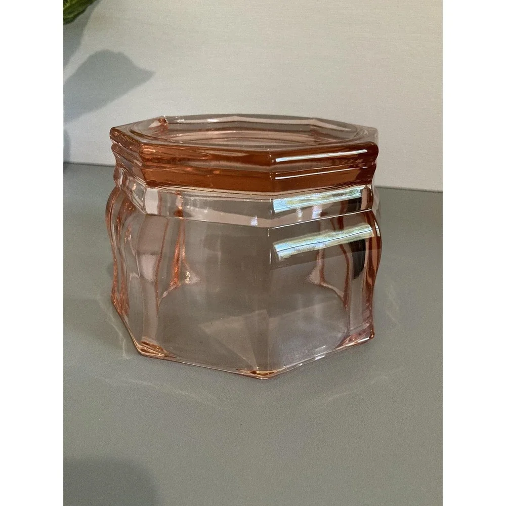 Cambridge Pink Depression Glass Octagonal Bowl Candy Dish Vintage  NO LID
